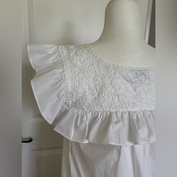 Mi Golondrina Soledad Blanca Nieve Vestida White Flutter Ruffle Sleeve Dress - Picture 10 of 12